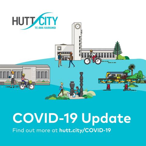 Hutt city council facilities depicted with white and blue background