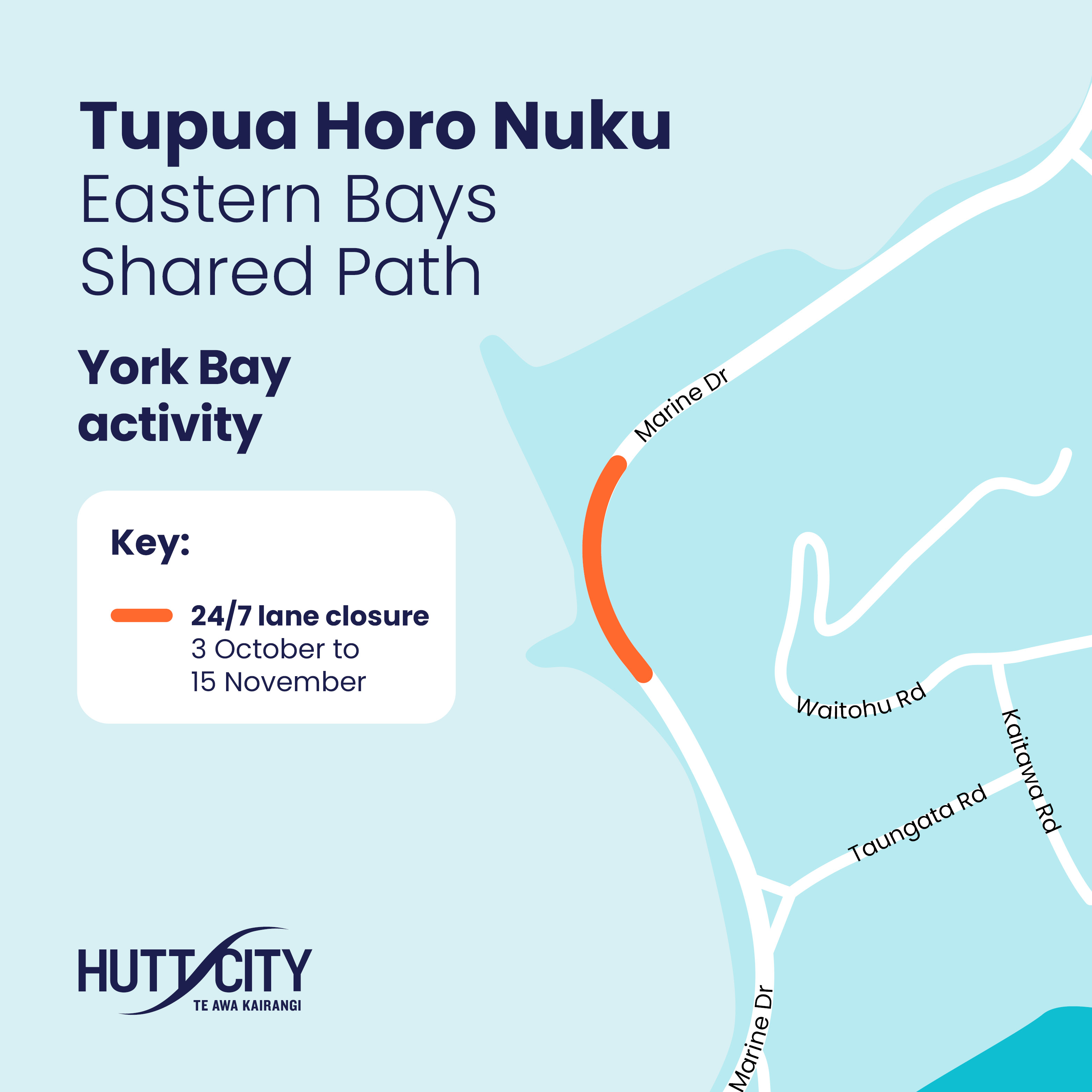 Map of York Bay lane closure